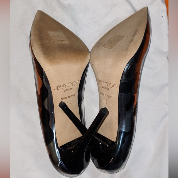 Jimmy Choo Black & Silver Camouflage Heels - Size 35 (Unworn) - Picture 4 of 7